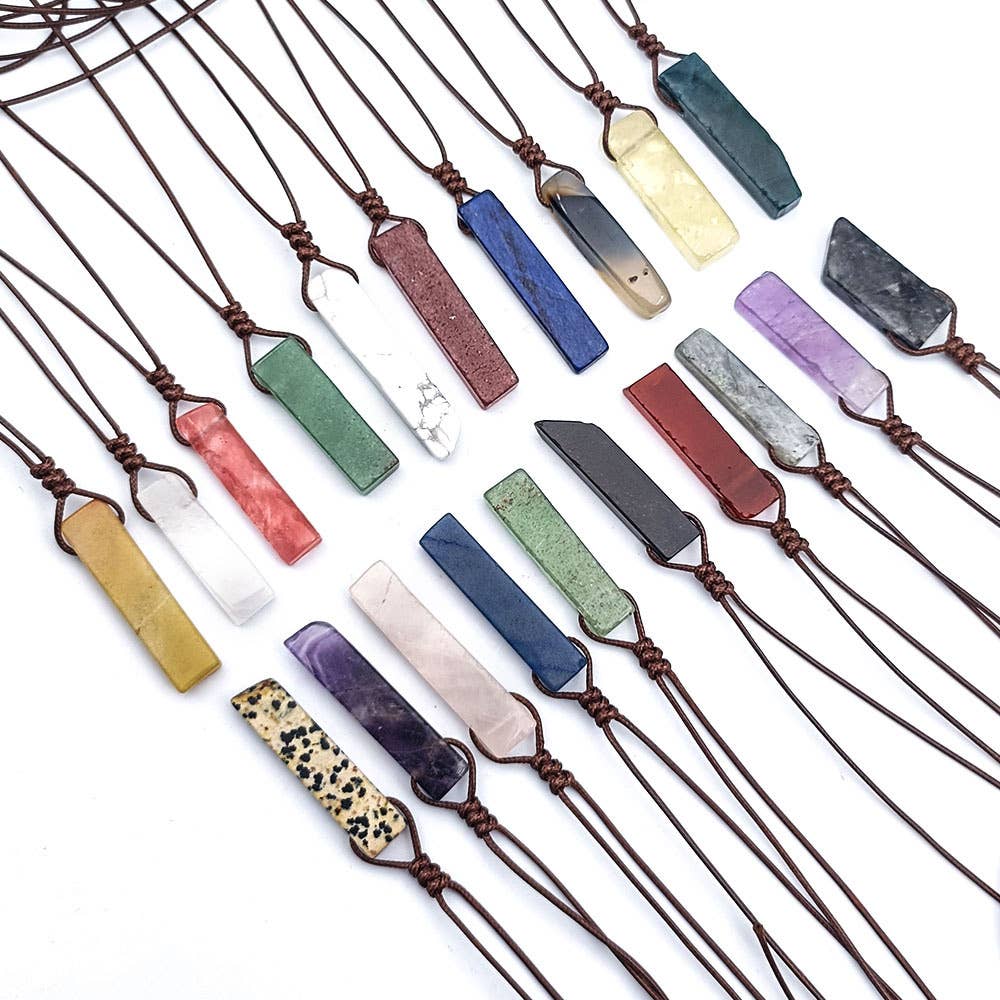 Gypsy Soul - Wholesale Pendant/Charm Necklace - Irregular Gemstone Bar Necklace - Assortment 12 Pcs0