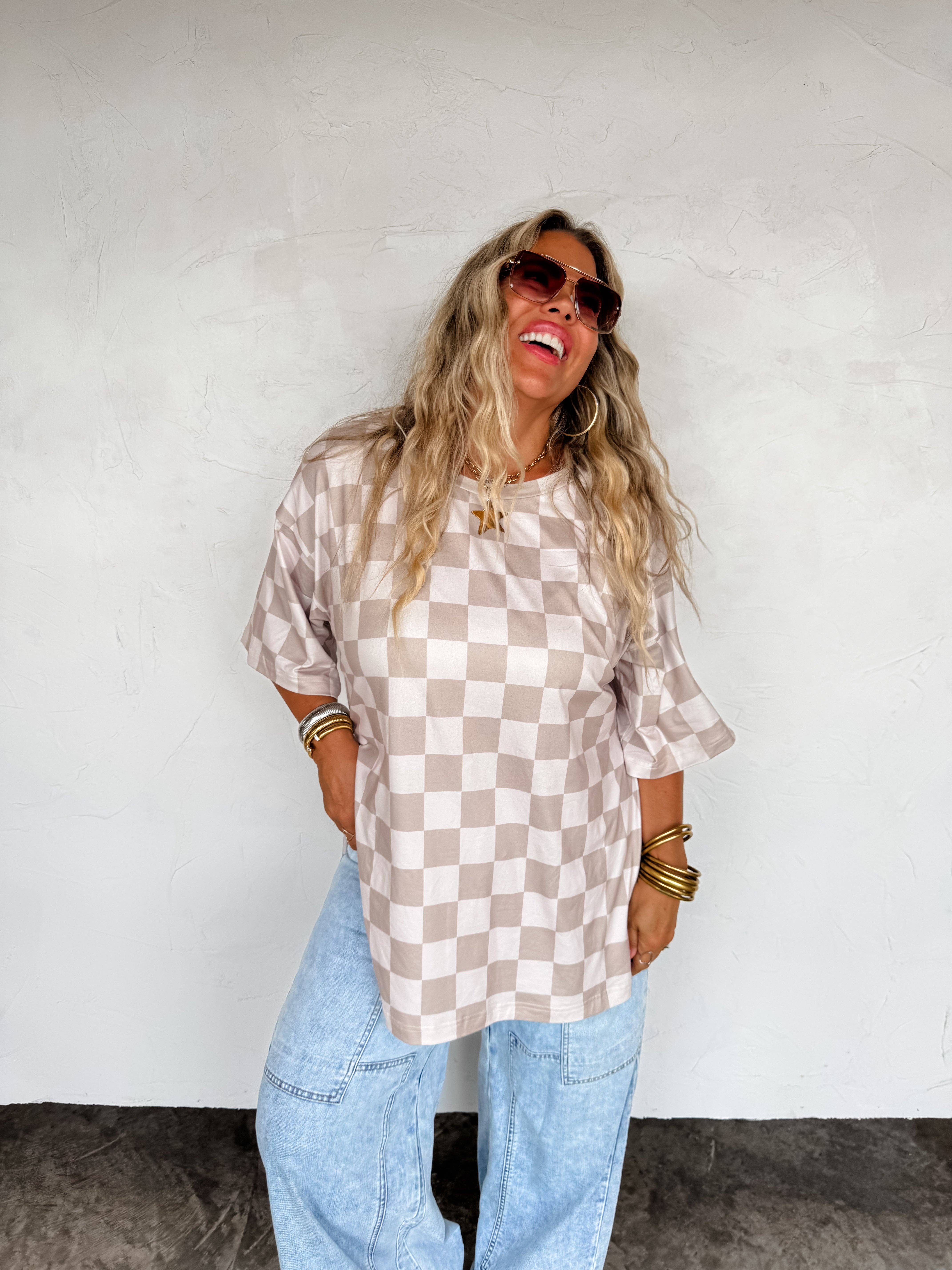 BLAKELEY - Wholesale Tunic - Women's - CHECK BABE SIDE SLIT TOP6