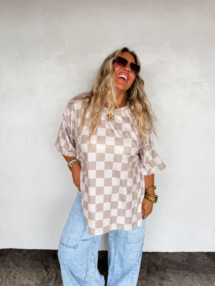 BLAKELEY - Wholesale Tunic - Women's - CHECK BABE SIDE SLIT TOP6