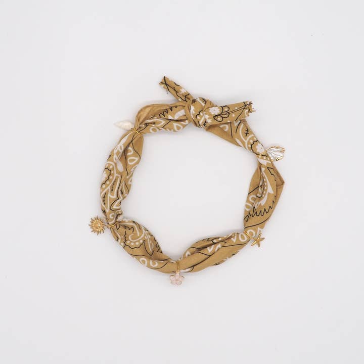 Aura - Wholesale Pet Bandana - Dog - Beige Dune Tie-On Bandana-Collar for Dogs and Cats1