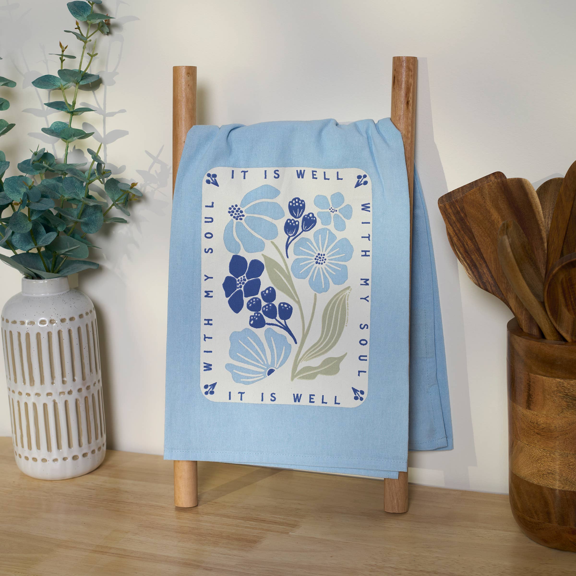 Primitives by Kathy - Wholesale Tea Towel - It Is Well With My Soul Kitchen Towel2