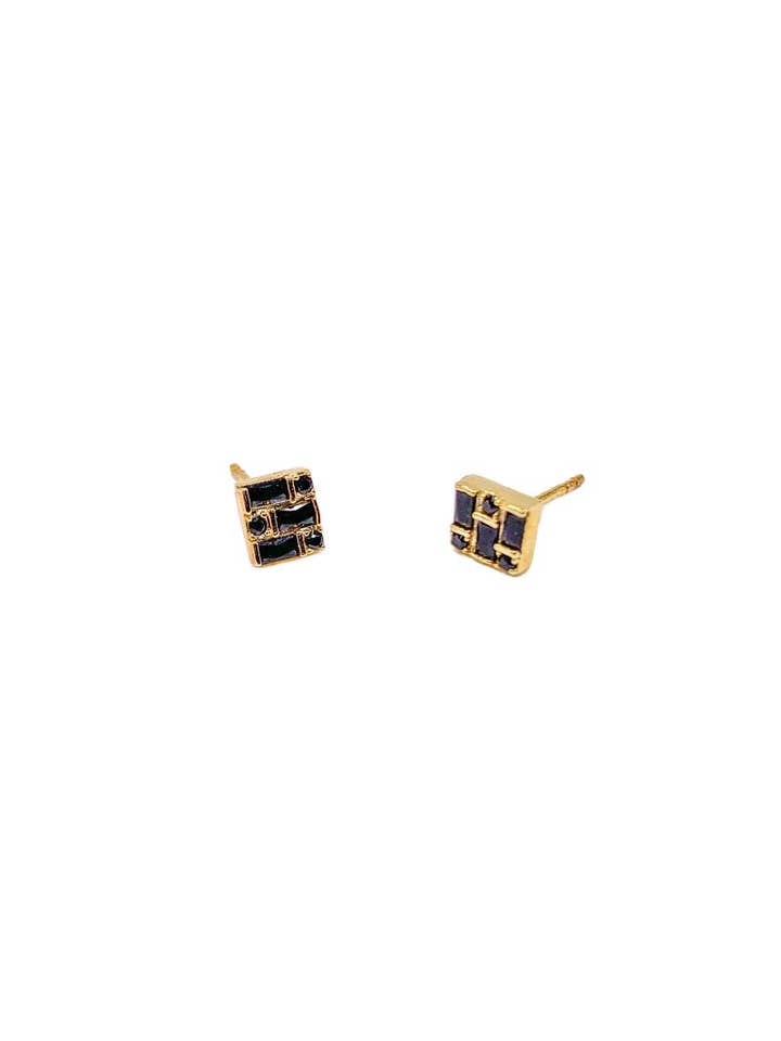 CZ Puzzle Pavé Vermeil sort for engroshandel hos Dawn + Dusk Jewelry
