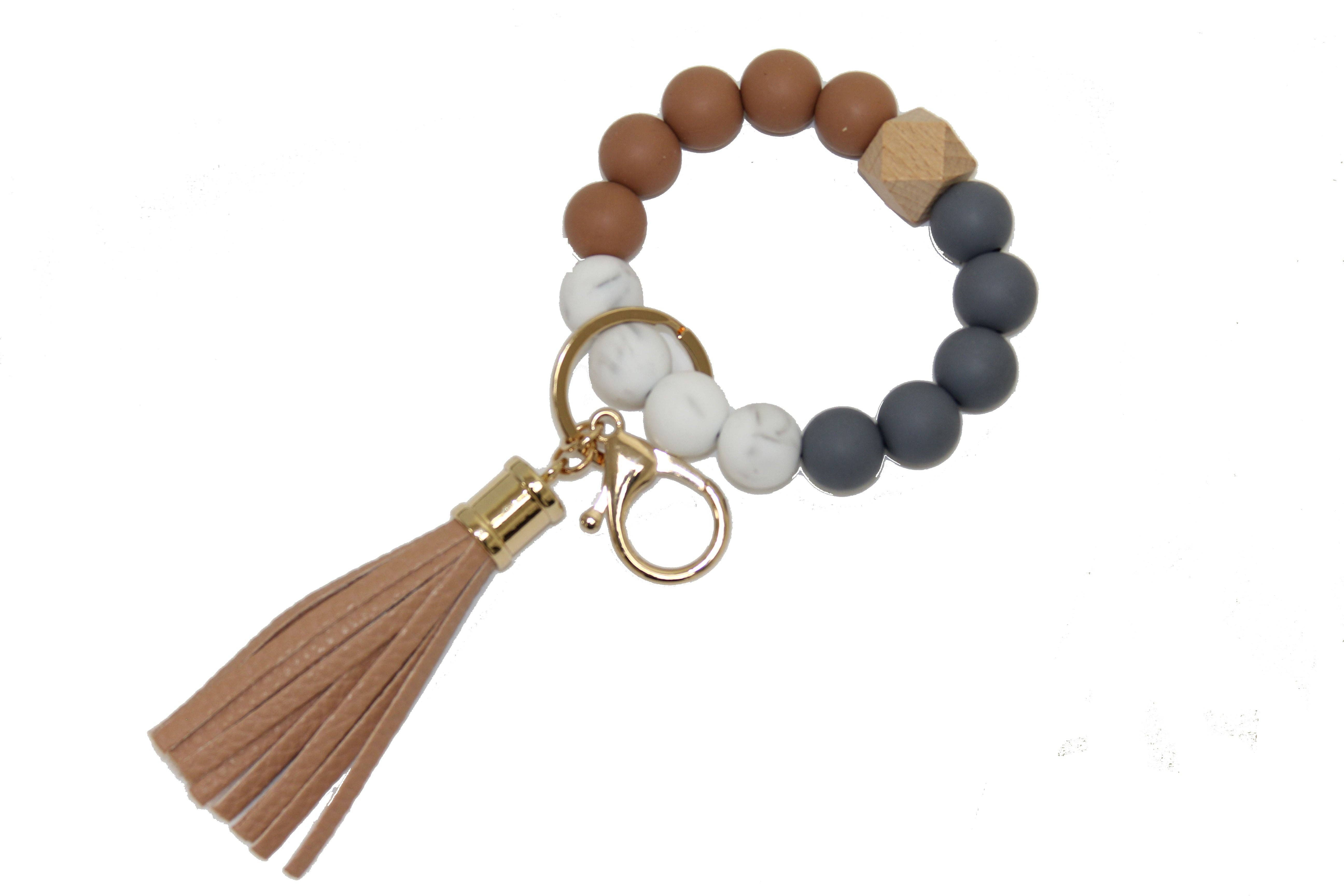 MiMi Wholesale - Vente Bracelets porte-clés - Porte-clés/bracelet porte-clés en silicone perlé BB139x12518