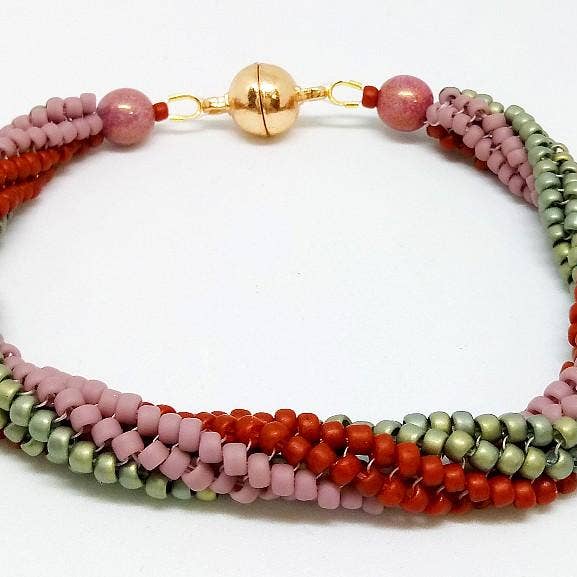 Twisted Tubular Fiskbensmönstrad Armband (från kit) för wholesale av Amy's Handmade Gifts