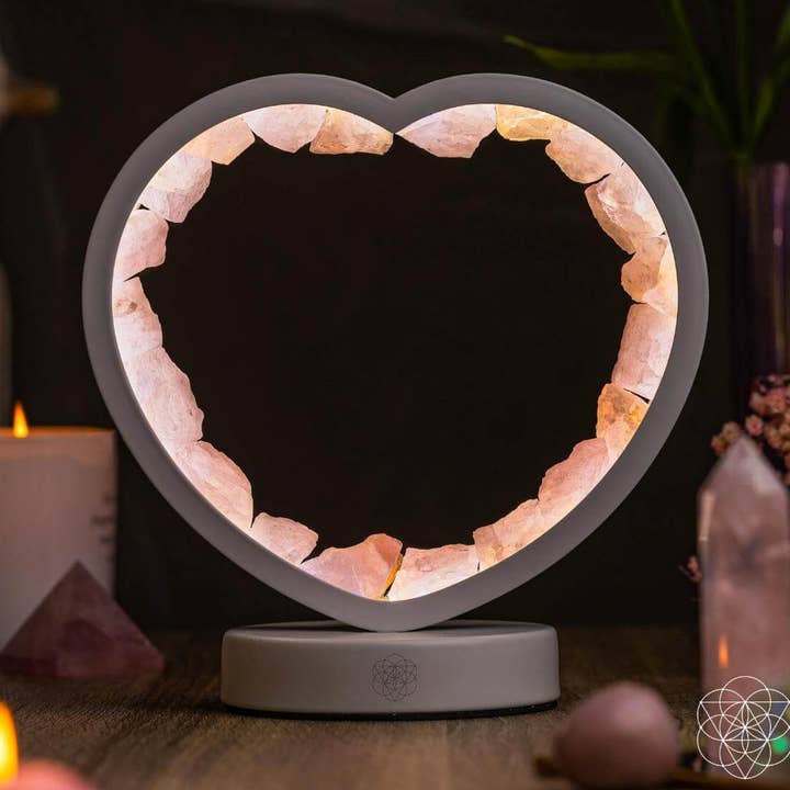 Conscious Items - Venta al por mayor Lámparas decorativas/de escritorio - Lámpara de corazón de cuarzo rosa Love Magnet0