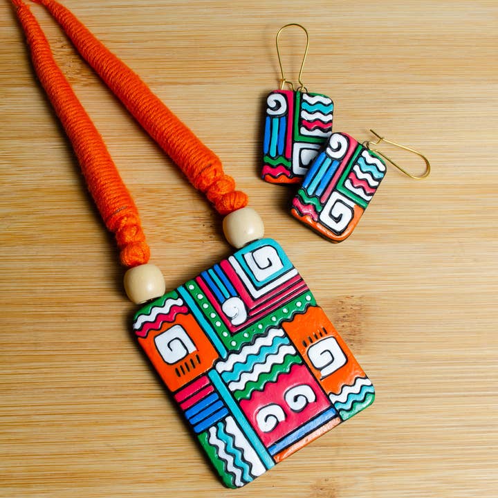 Geometric Jewelry Set | Clay Jewelry | Boho Tribal Jewelry for wholesale by House of Kraft Jewelry & Accessories