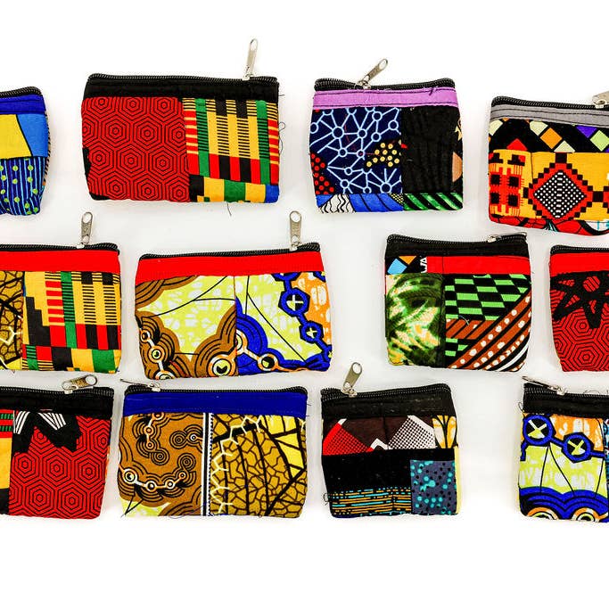 Gitzell FairTrade - Vente Porte-monnaie – femme - Porte-monnaie, patchwork - Lot de 123