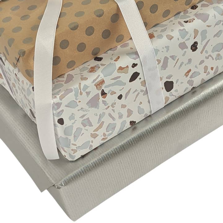 Ofelia & Co. - Wholesale Wrapping Paper Roll - Natural Kraft Wrapping Paper in Metallic Silver - 24" x 30'