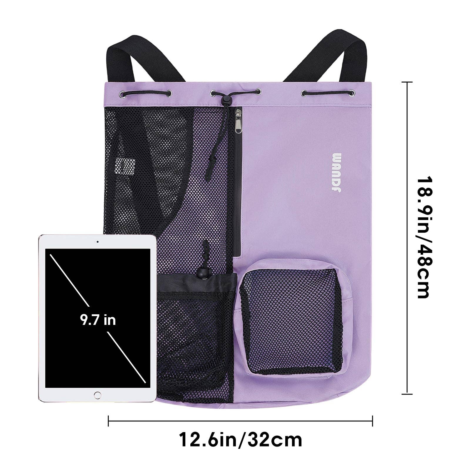 wandf - Wholesale Beach Bag - WANDF Mesh Drawstring Backpack with Wet Pocket Beach Bag101