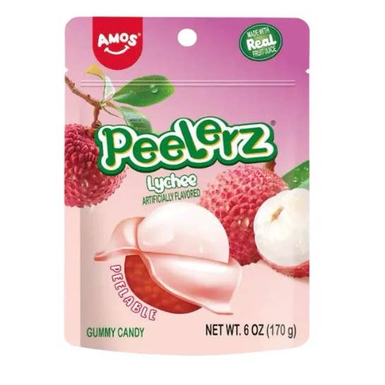 Grandpa Joe's Candy Shop - Wholesale Gummy - Amos Peelerz Lychee, 6oz Bag, 12ct