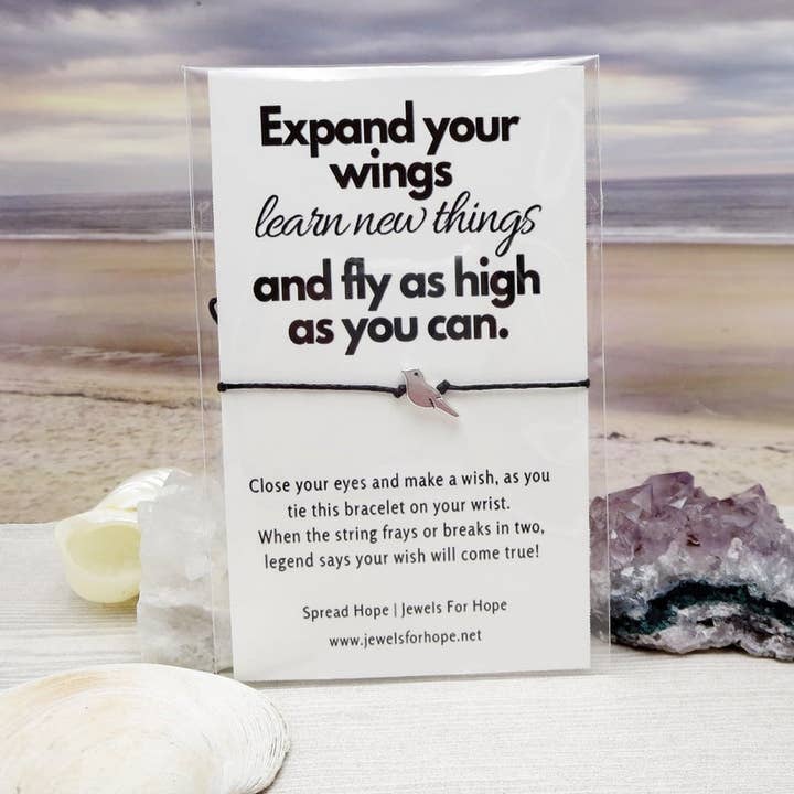 Jewels For Hope - Vendita all'ingrosso Braccialetto con ciondolo/pendente - Braccialetto dei Desideri con Uccello - Piccolo Regalo per Lei, Gioielli con Ciondolo