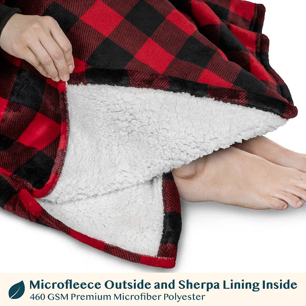 Pavilia - Wholesale Hoodie - Women's - Chest Pocket Sherpa Hoodie Blanket - Patch Pocket (Regular / Long)98