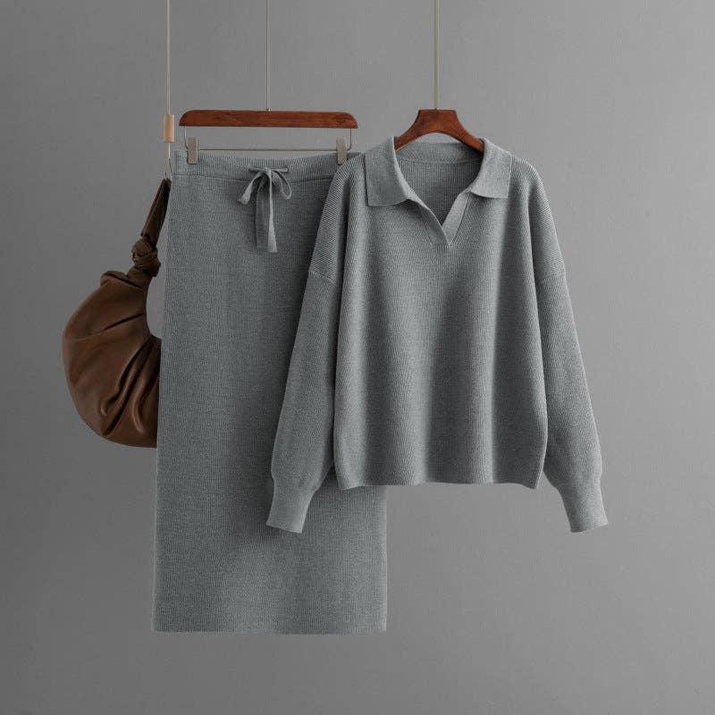 Marayn – Engroshandel Top- og nederdelsæt - Dame – Oversized strikket sæt med nederdel - Chic og cozy efterårsmode 20250