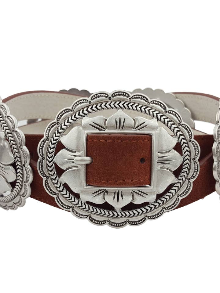 Genuine Suede Concho Belt for wholesale by Axesoria West