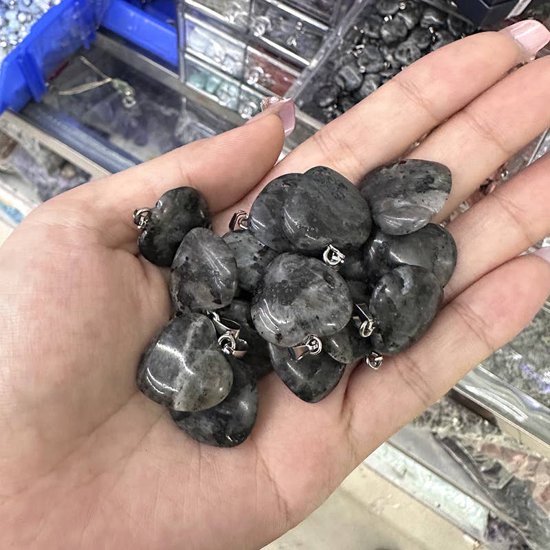 Gemcohub – wholesale Spiritual stone/crystal – Amethyst Pendant Agate Heart Necklace Natural Stone7