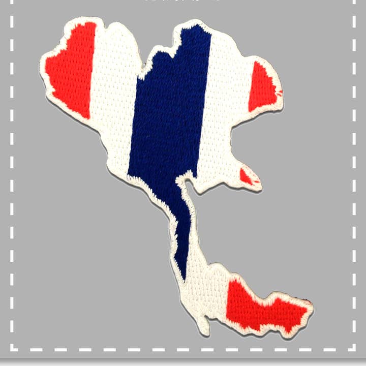 Iron-on Patch - Thailand flag white patch for wholesale on Faire1