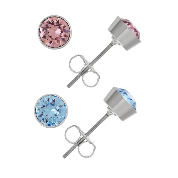 Silverpläterad dubbar Set med Lt ametist, Lt Sapphire Crys för wholesale av Luxe on Main LLC