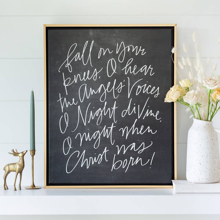 Fall On Your Knees | Camp Green | Art Print for wholesale by Lindsay Letters