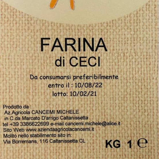 CANCEMI - Wholesale Flour - Organic chickpea flour gr 5001