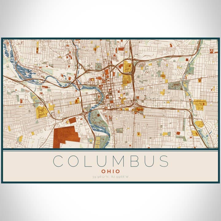JACE.design - Wholesale Art Print - Columbus OH Map Print Woodblock3