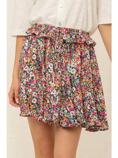 MULTI COLOR 31549-1 Joanna Ruffle Mini Print Skirt for wholesale on Faire1