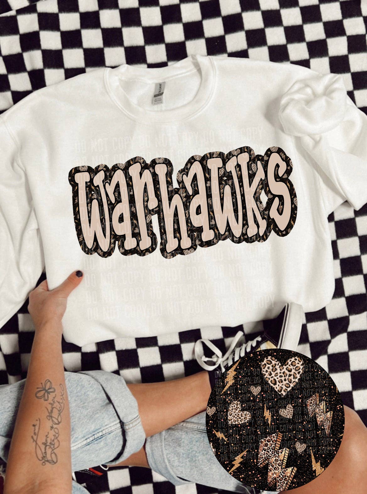 K and M Designs – Engroshandel Sublimationstryk – Warhawks Heart Bolt Mascot DTF-overførsel0