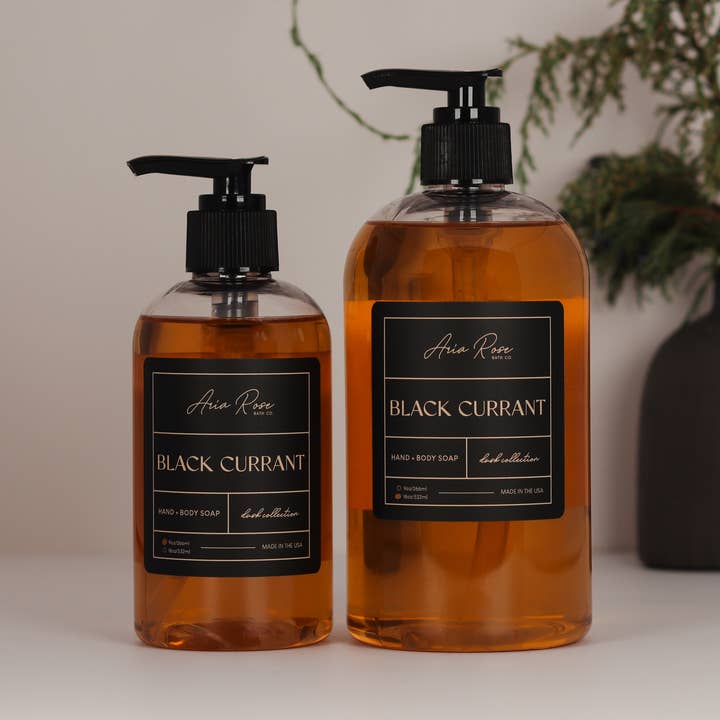Black Currant Hand + Body Liquid Soap - Dusk Collection for wholesale by Aria Rose Bath Co