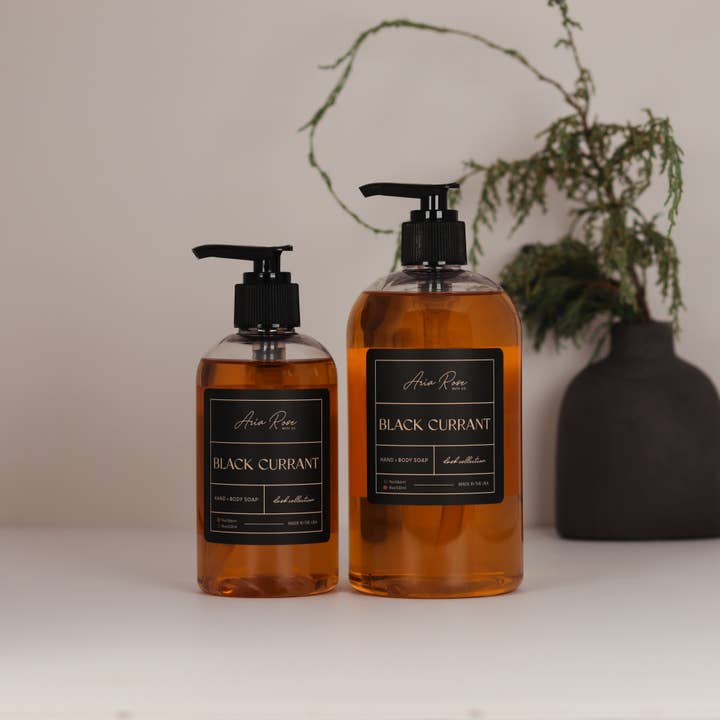Black Currant Hand + Body Liquid Soap - Dusk Collection for wholesale by Aria Rose Bath Co