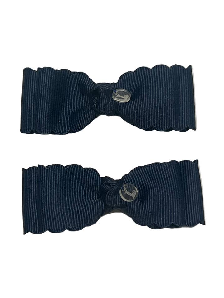 SCALLOPED EDGE RIBBON CLASSIC HAIR CLIP SET for wholesale by Lenzo