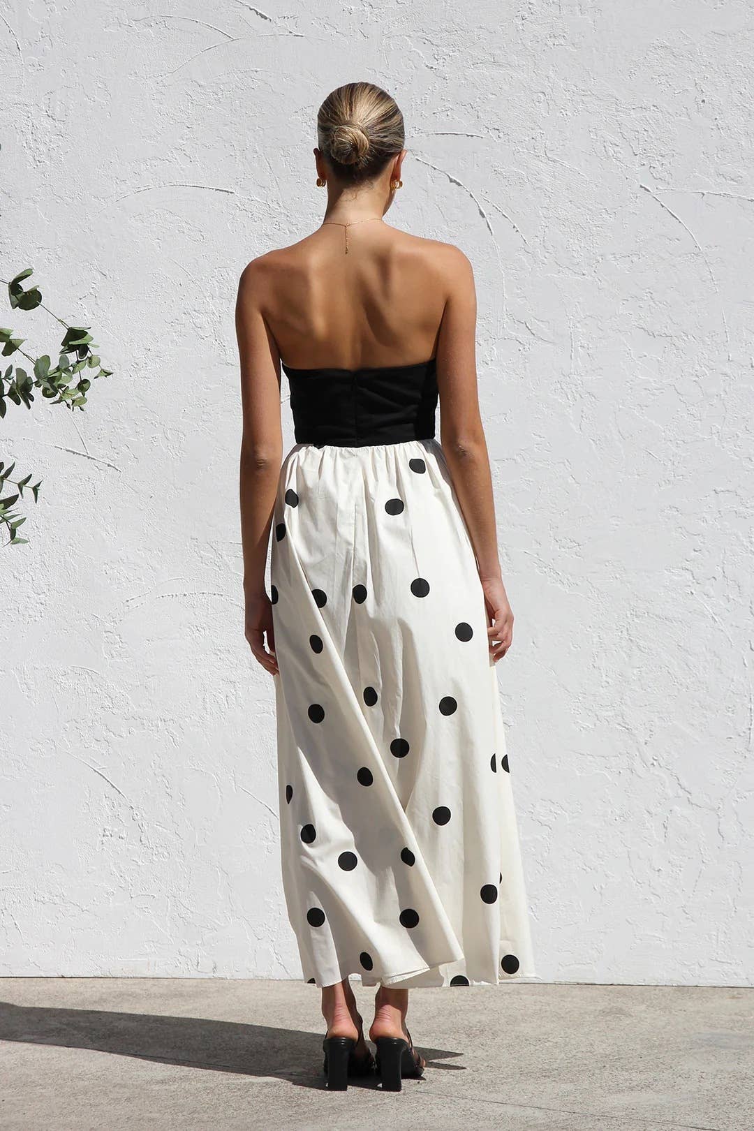 white Polka Dots Bandeau tube strapless dress for wholesale on Faire4