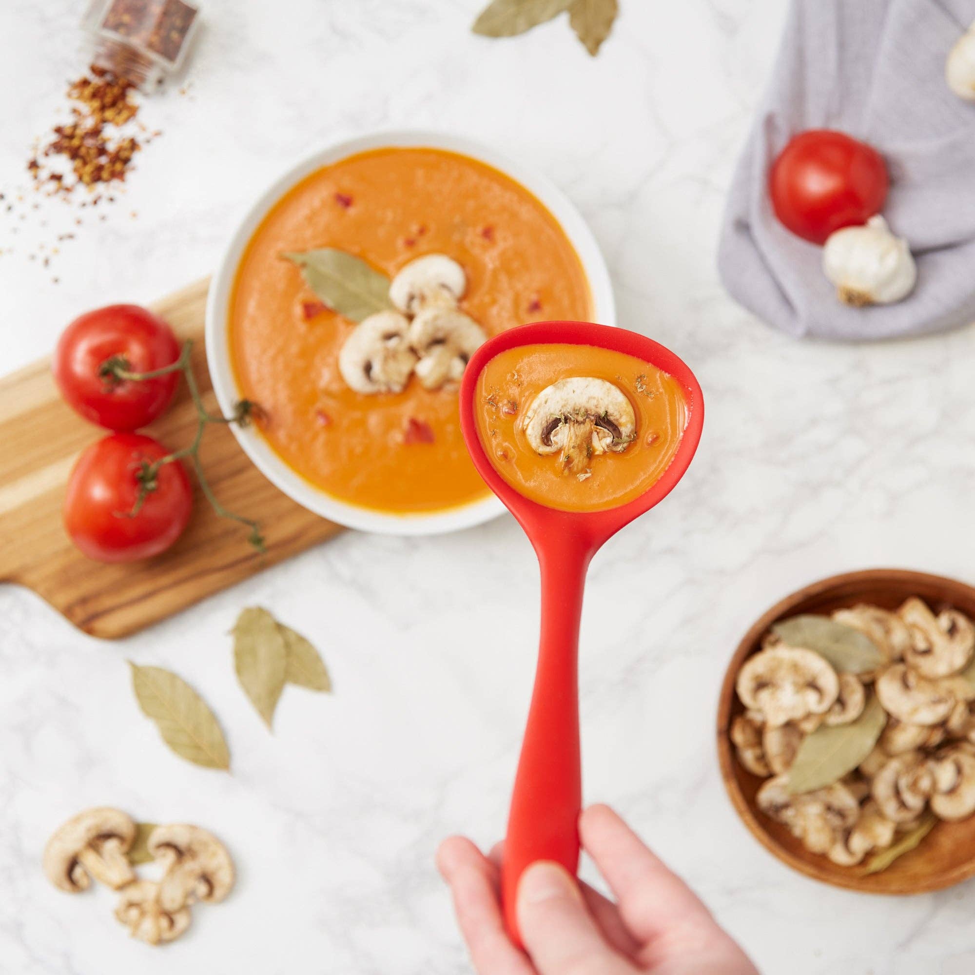 RSVP International - Wholesale Ladle - Ela's Silicone Ladle - Red4