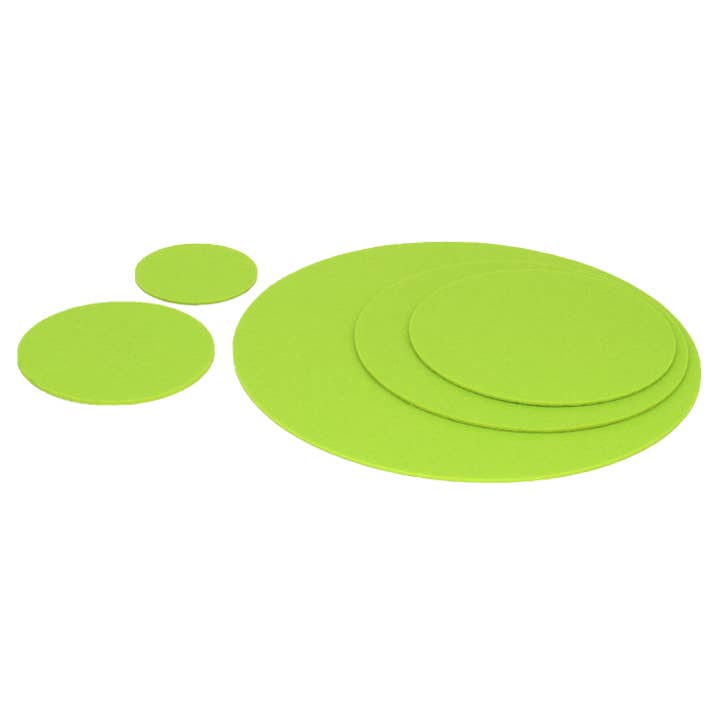 Felt coaster/pistachio placemat, round, size selection for wholesale by Filzschneider