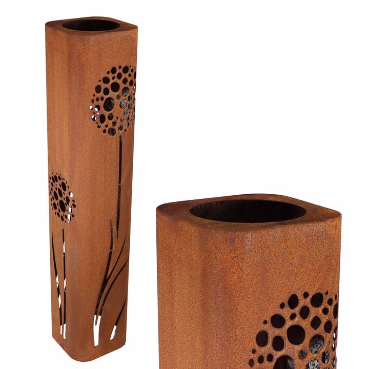 Rostikal – wholesale Outdoor ornament/decor – Rust garden decoration column with dandelions 3