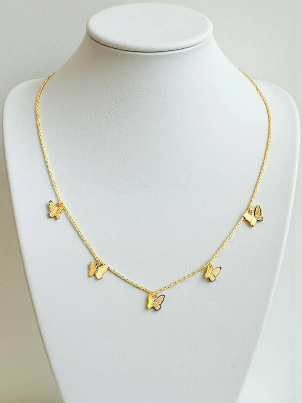 Fin Sommerfugle Vedhæng Halskæde for engroshandel hos Andrea Bijoux
