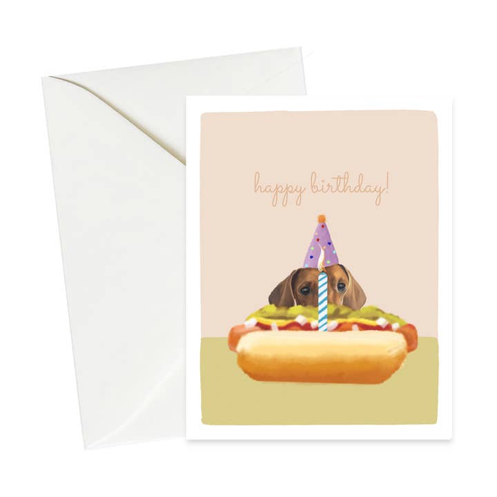 Mini Dachshund Birthday Card - Hot Dog Cake and other Purchase Wholesale catering cake. Free Returns & Net 60 Terms on Faire trending on Faire.