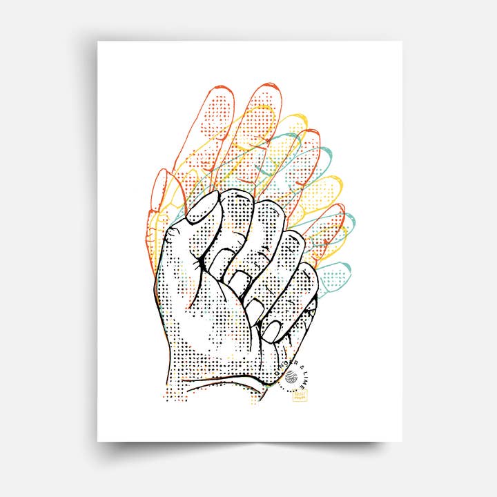 Sérigraphie de la paume au poing pour la vente par Ginger & Lime Print Shop
