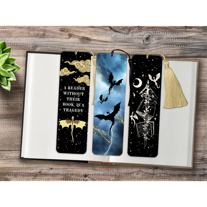 The Corner Shop - Wholesale Bookmark - Dragon Rider - Fourth Wing Metal Bookmarks