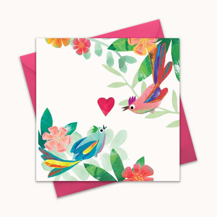 Kärlek fåglar tomma gratulationskort för wholesale av Kate Read Illustration