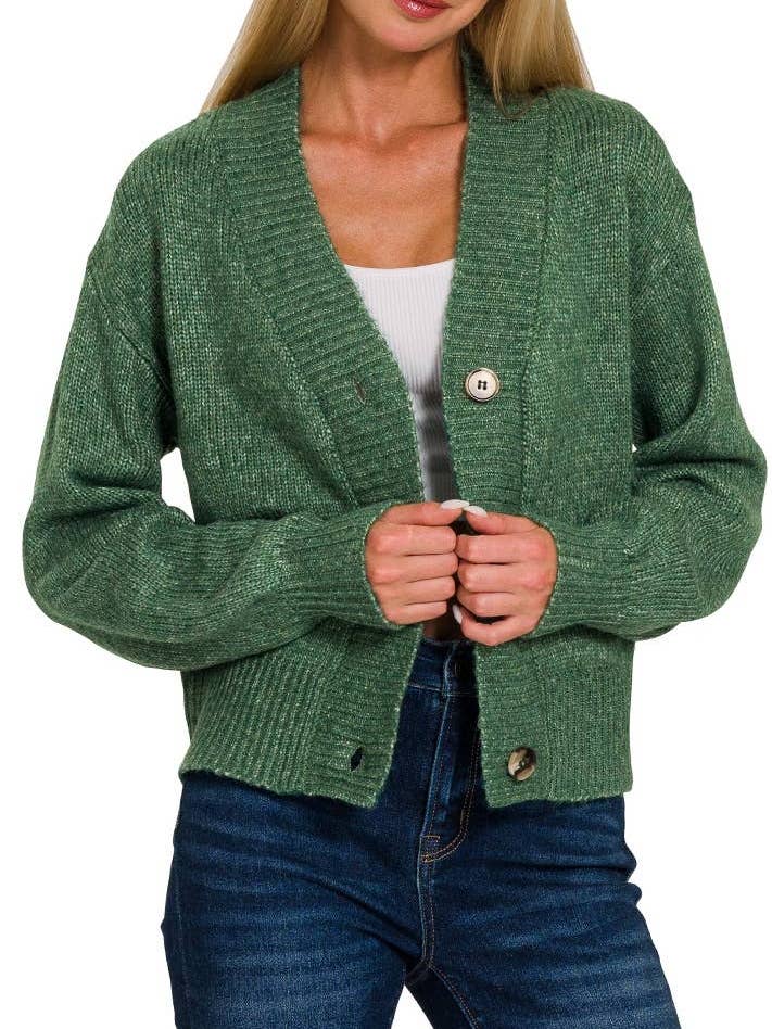 Cardigan boutonné sur le devant en mélange pour la vente par Vanilla Monkey