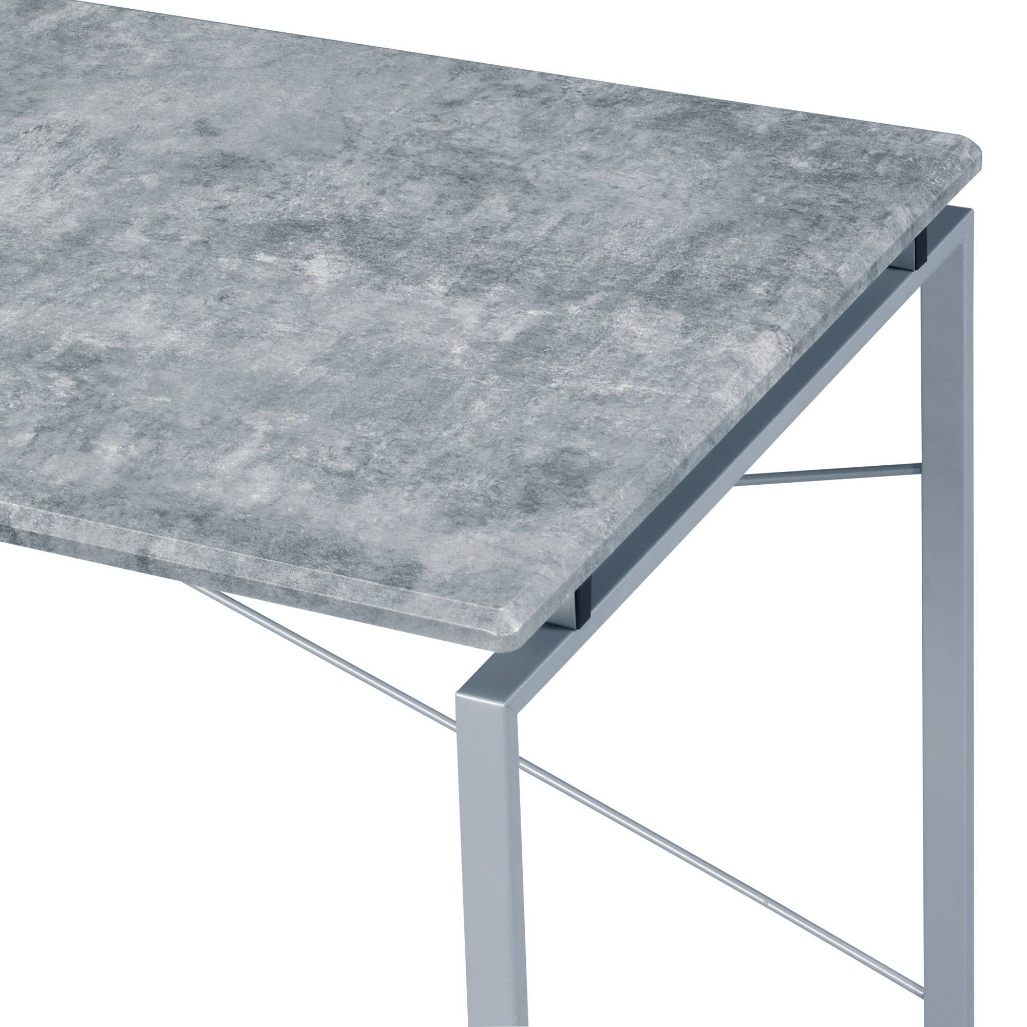 HOMYCASA DESIGN INC - Wholesale Console Table - Industrial Writing Desk Faux Concrete Top Metal Sled Base1
