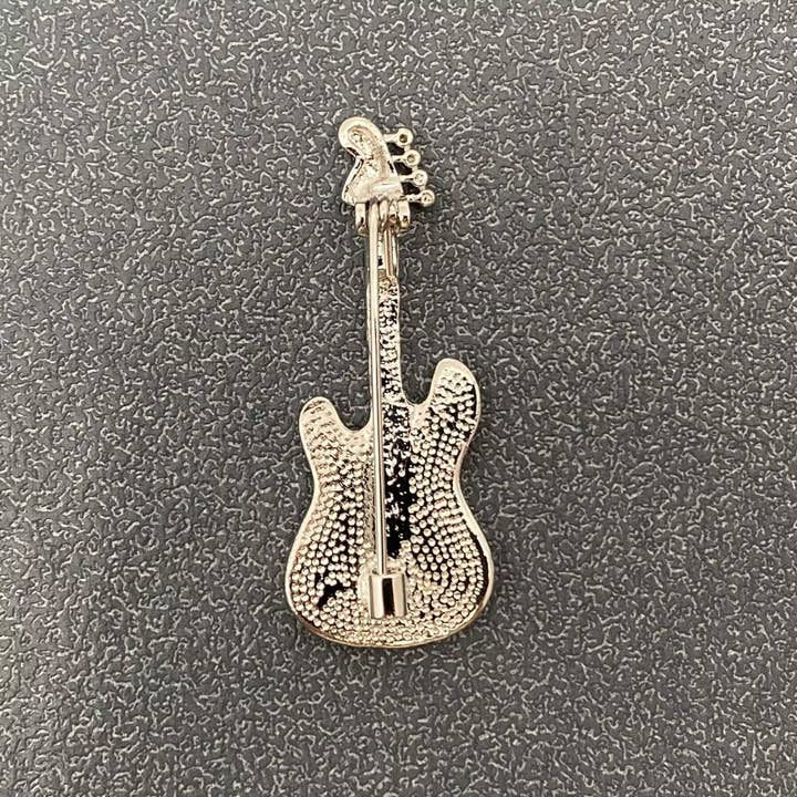 Mio Queena - Wholesale Brooch - Abalone Shell Silver Tone Guitar Brooch2
