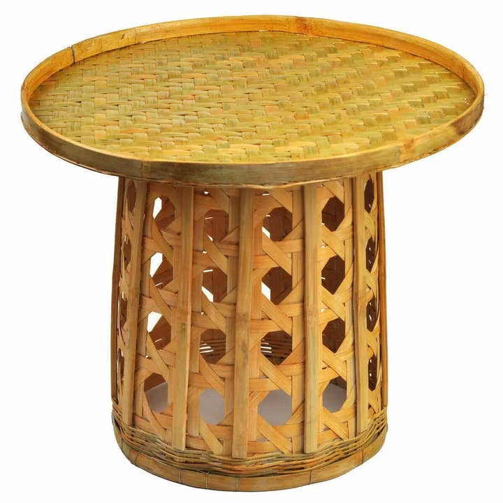 everythingbamboo - Wholesale Coffee table - Bamboo Table Bamboo Handwoven Handmade Round Coffee Tea Dining Table Artwork1