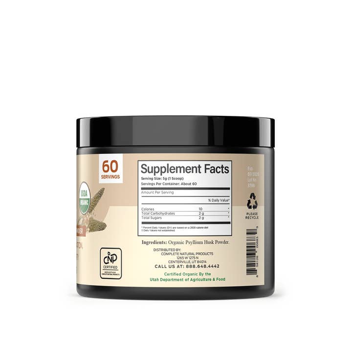 Complete Natural Products - Wholesale Oral Supplement/Vitamin - Organic Psyllium Husk Powder1