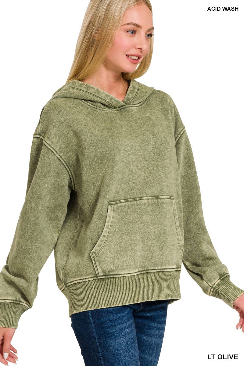 42POPS - Wholesale Hoodie – Women's - ',,,.._ Fleece Acid Wash Kangaroo Pocket Hoodie15