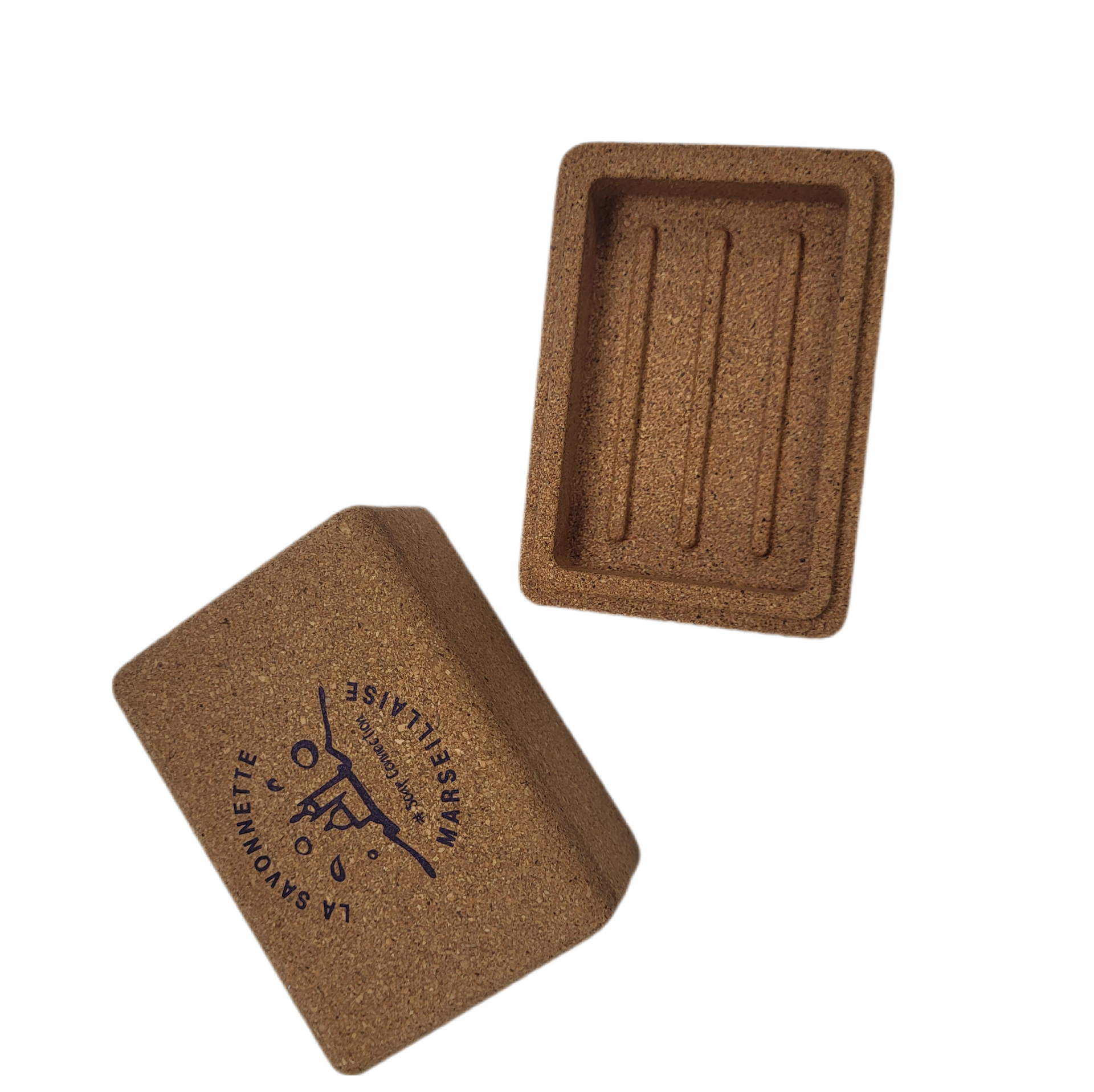 Savons.nl - Savon de marseille distributeur - Wholesale Bath Soap Dish - Cork soap holder with travel set2