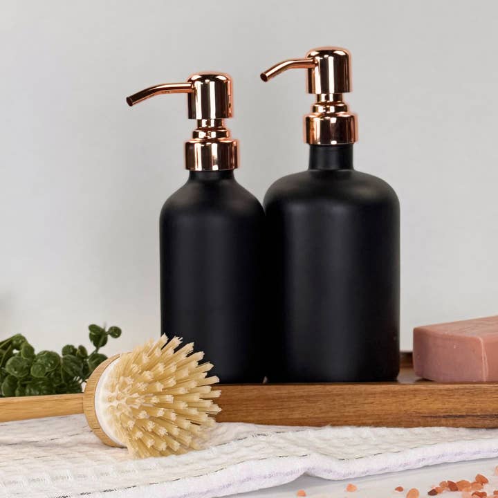 Black Matte Glass Dispenser Bottle for wholesale by Blush Apothecary