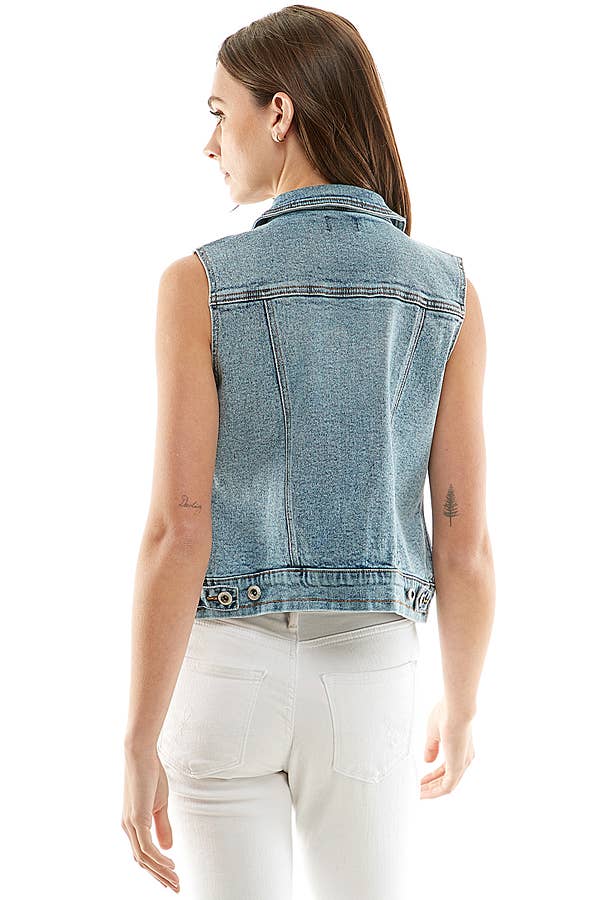 BLUE AGE - Wholesale Outerwear Vest - Women's - Women's Spandex Denim Vest6
