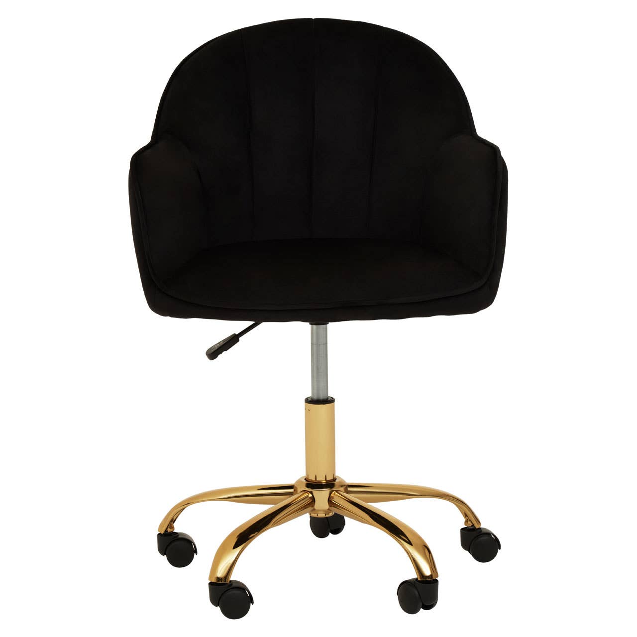 Interiors by Premier – wholesale Chair – Brent Black Velvet And Gold Base Home Office Chair2