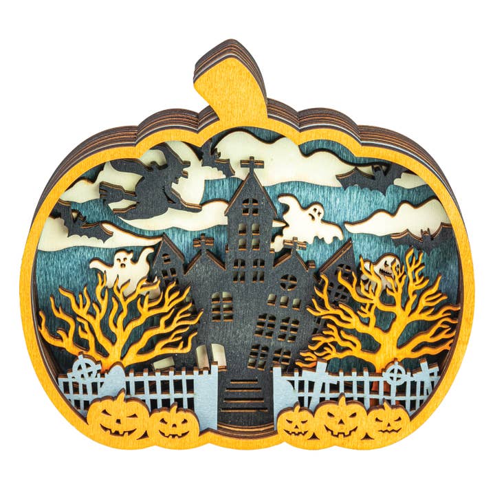 Pumpkin Halloween Spooky Scene Cutout for wholesale by Hanna's Handiworks