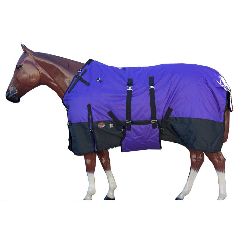HILASON - Wholesale Horseback Riding Gear - HILASON 600D Winter Waterproof Poly Horse Blanket Belly Wrap Purple | Turnout Blankets for Horses0